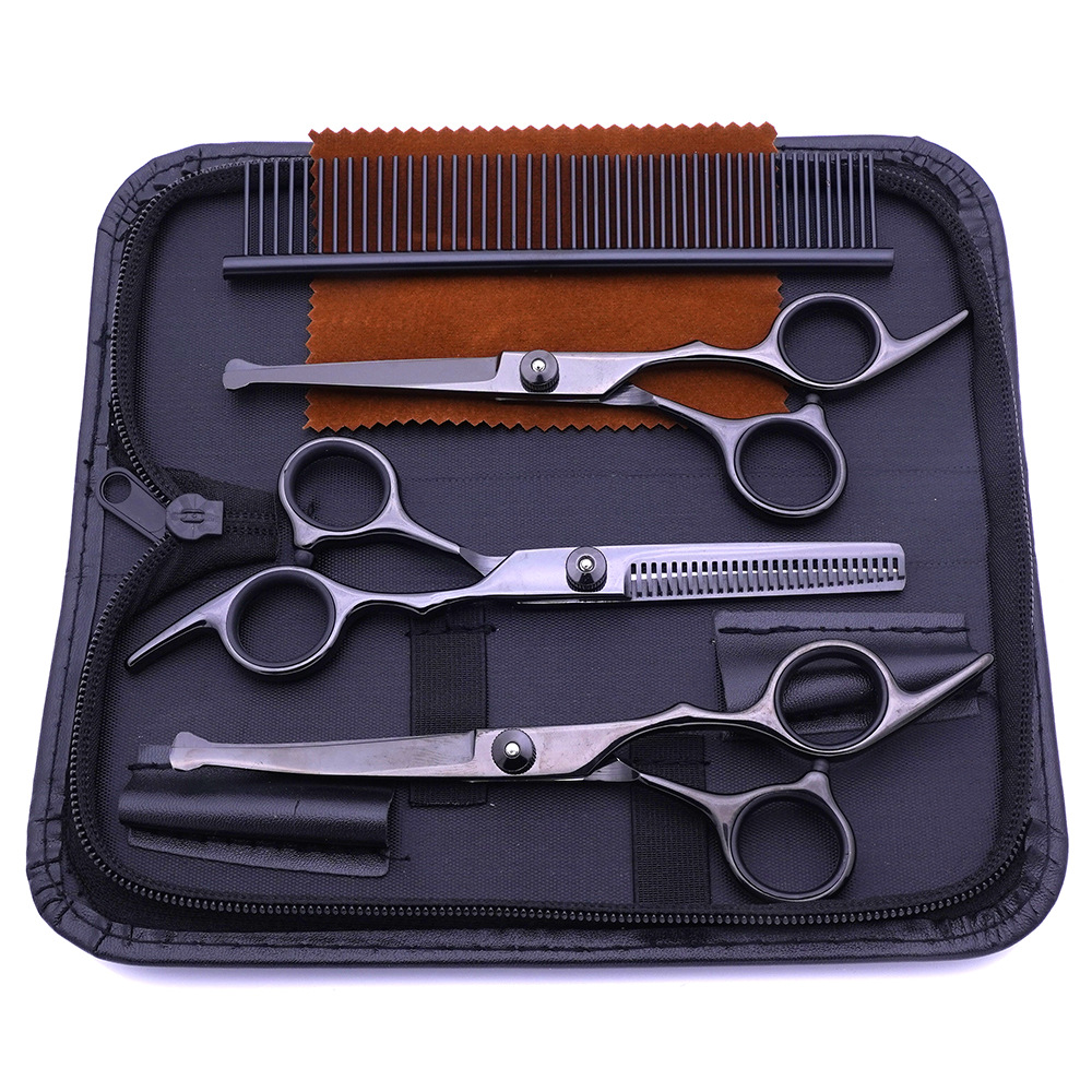 Tijeras para mascotas, tijeras de corte de pelo para perros, tijeras de dientes delgadas profesionales, tijeras de corte de pelo, tijeras de pelaje, juego de herramientas de limpieza