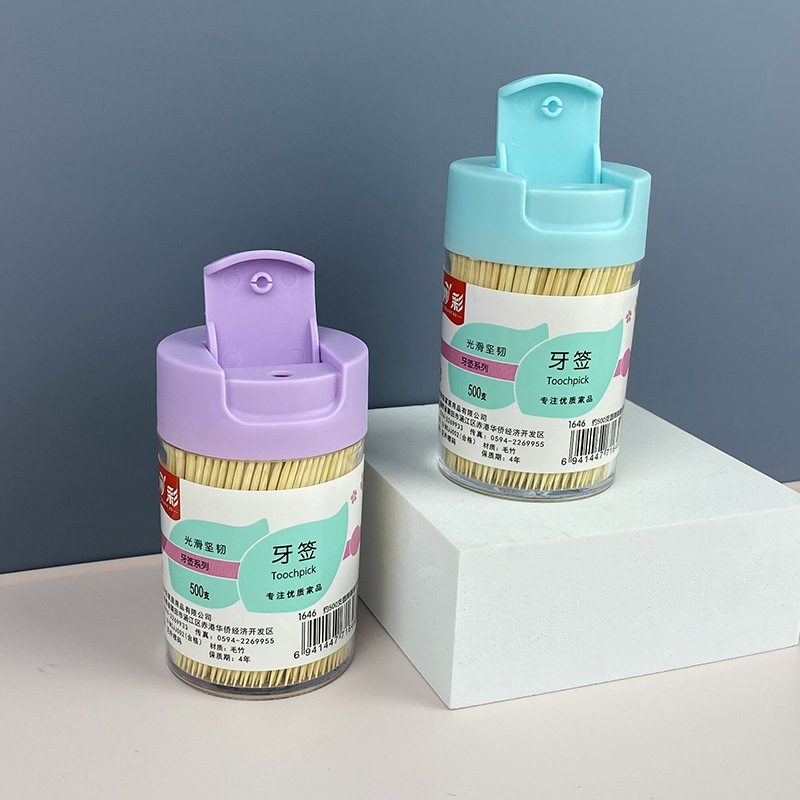 Miaocai flip-top screw cap bottle 500 bamboo toothpicks for one-time cleaning, direct supply from the manufacturer pic 12