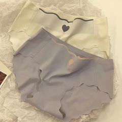 新款偷心盜賊波浪形冰絲女士三角褲愛心桃石墨烯檔部透氣跨境內褲