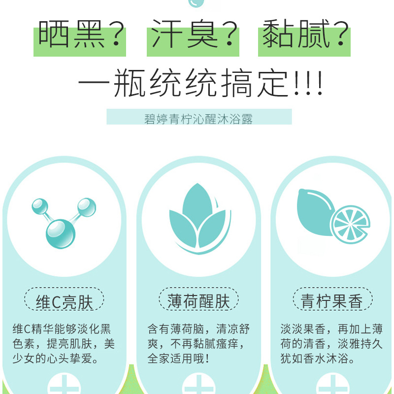 Biting Mint Ice Cool Shower Gel Perfume Long-lasting Fragrance for Men and Women, Students, Milk Nourishing Hydrating Moisturizing Wholesale