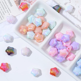 温柔渐变幻彩散珠百搭五角星亚克力串珠手工DIY手链项链饰品配件