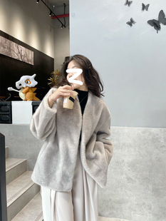 Eco-friendly Fur 2023 New Explosions Winter Loose Fur One Imitation Mink Coat Women's Age-reducing Mao Mao Jacket