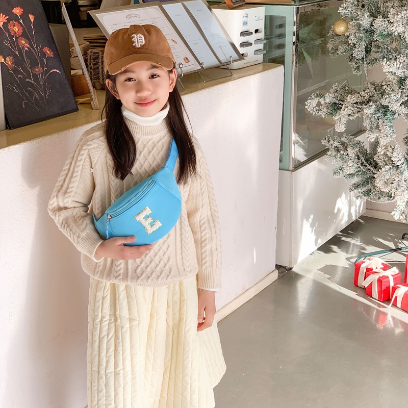 letras de moda para niños y niñas bolsas de cintura de nicho de diseño para niños bolsas de hombro para niños bolsas de pecho de comercio exterior transfronterizo