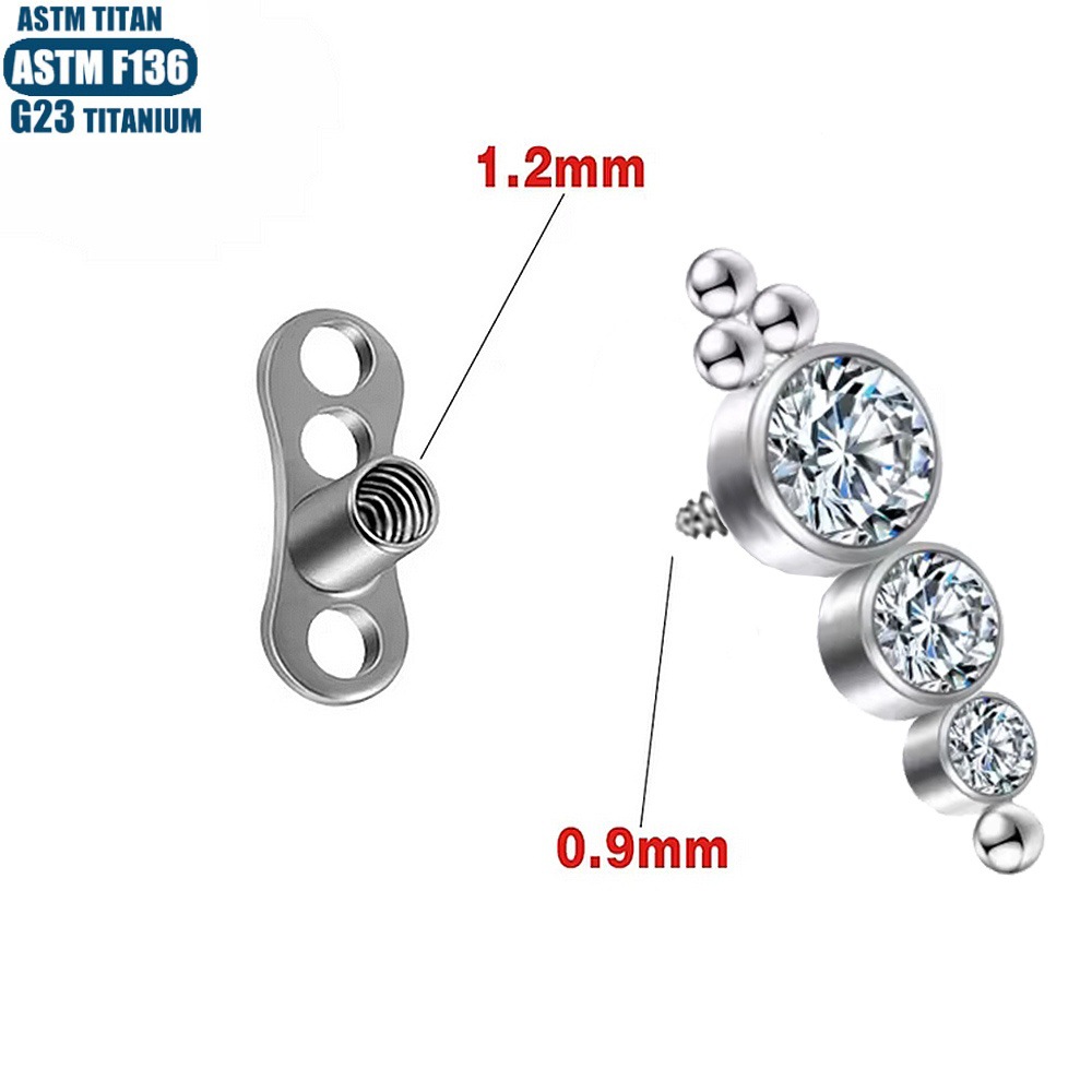 16G labret stud size and finish detail