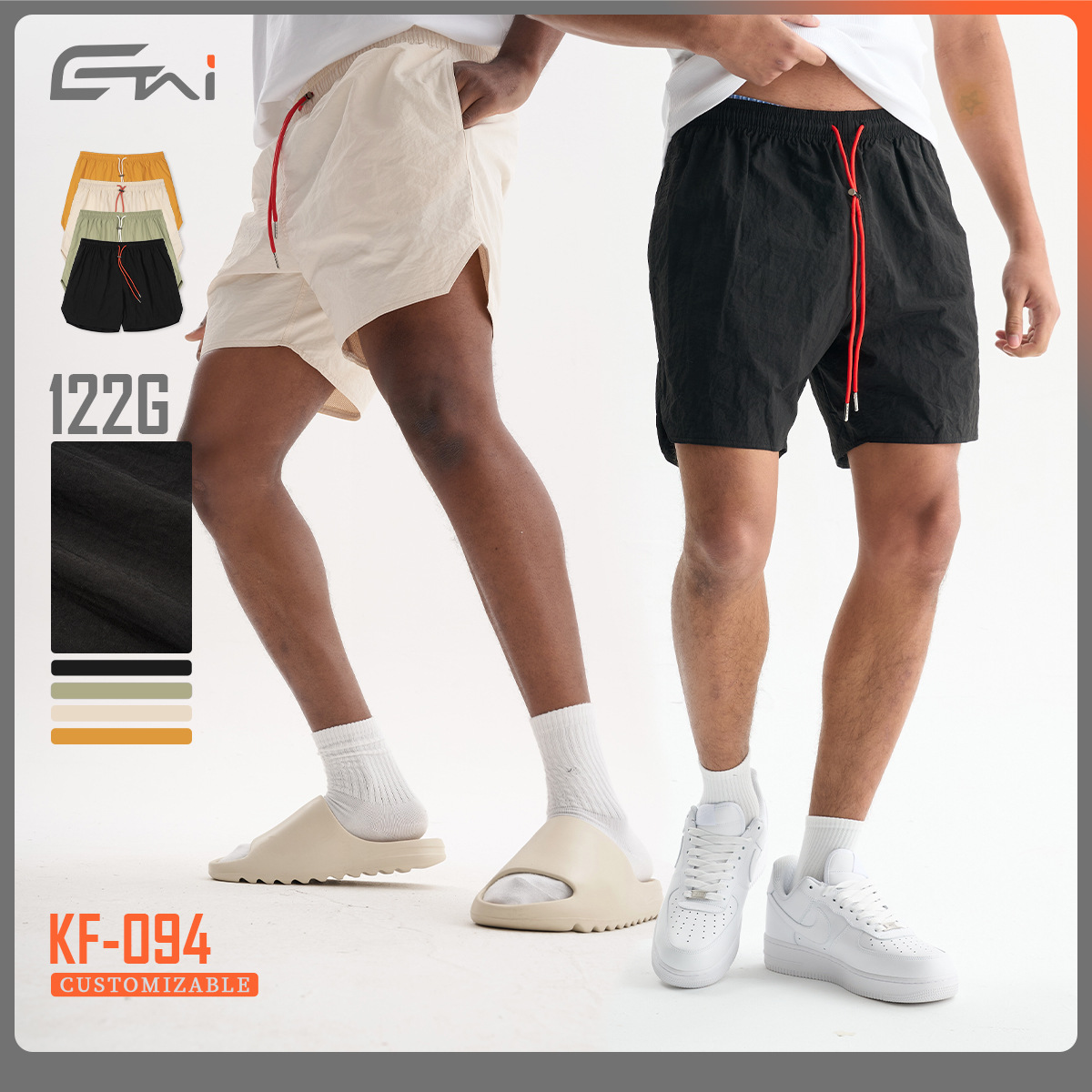 ETAI para hombre | pantalones cortos deportivos de nailon de alta calidad casuales sueltos pantalones de cinco puntos para hombre de secado rápido delgado de verano