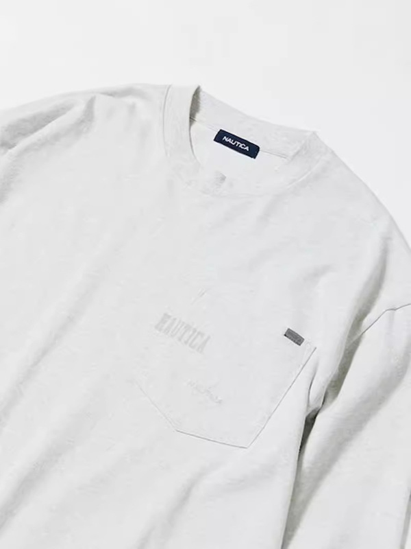 Nautic24 New Japanese-Style Heavyweight Loose Pocket Crew Neck Short-Sleeve T-Shirt for Men, Solid Color Casual Half-Sleeve Top, Trendy