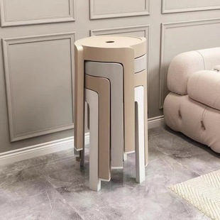 Household Stool Thickened Plastic Stackable Stacking Table Bench Windmill Stool High Round Stool Rubber Stool Simple Chair