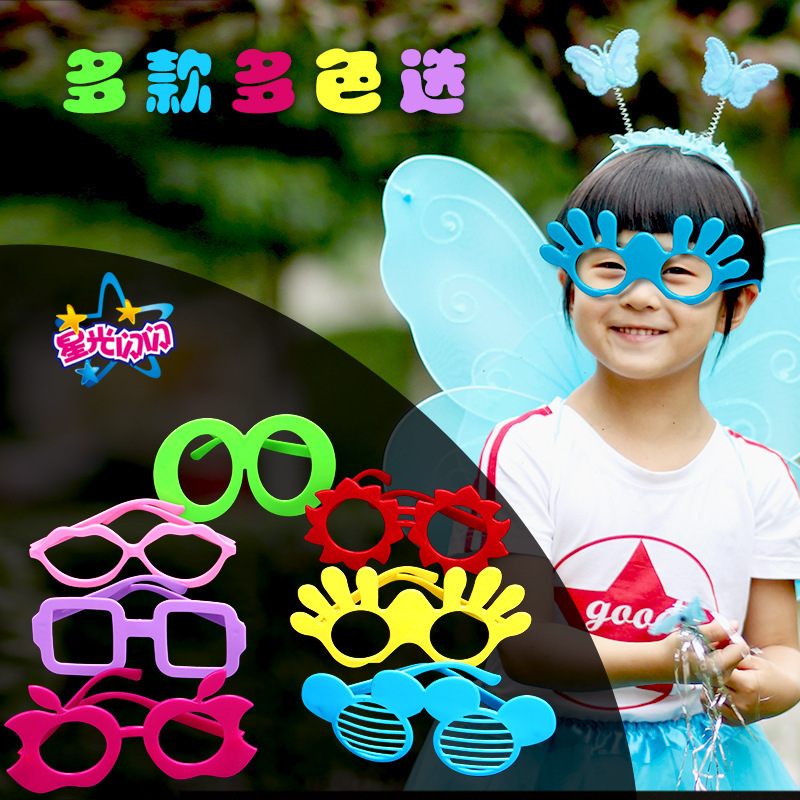 Spot al por mayor montura de gafas fiesta de disfraces fiesta fiesta fiesta gafas decorativas sin lentes