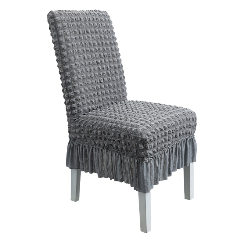 Funda de Silla Moderna, Simple, Gruesa, Personalizada, con Falda de Gasa de Burbujas, Elástica, Integrada, para Silla de Comedor, Antipolvo