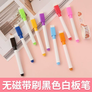 批发定制新款无磁带刷涂鸦彩色白板笔可擦擦拭不留痕无磁黑色墨笔