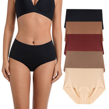 欧美跨境女士高腰无痕三角裤棉垫防尴尬内裤瑜伽健身打底亚马逊TK