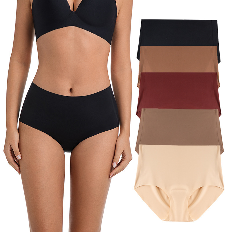 European and American Cross-Border Women's High-Waisted Seamless Briefs Cotton Padded Anti-Embarrassment Underwear Yoga Fitness Base Amazon Tk