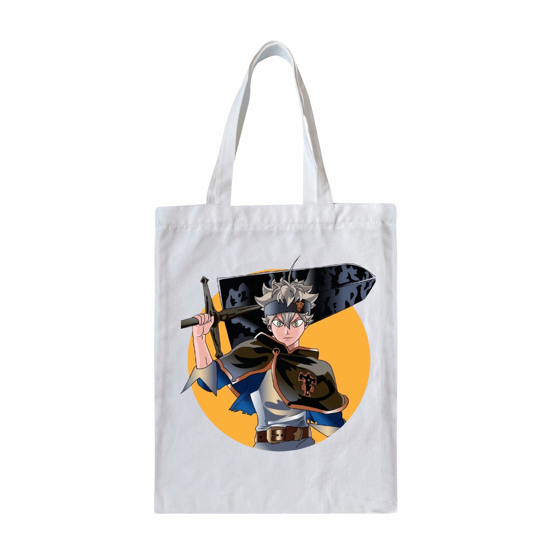 Transfronterizo AliExpress Black Clover Black Clover Bolso de mano para hombres y mujeres Bolso de lona casual Bolso ancho