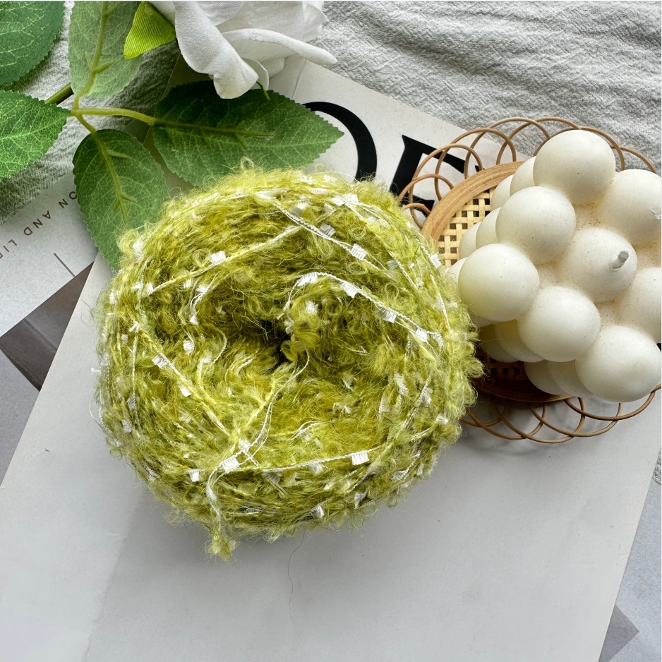 亮丝蝴蝶羊毛毛线 羊毛圈圈手工编织钩针毛衣围巾diy玩偶头发线