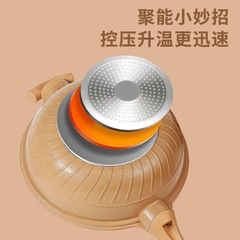 BB4C wholesale clay porcelain rock wok micro pressure cooker household flat bottom non-stick pan gas stove induction cooker special