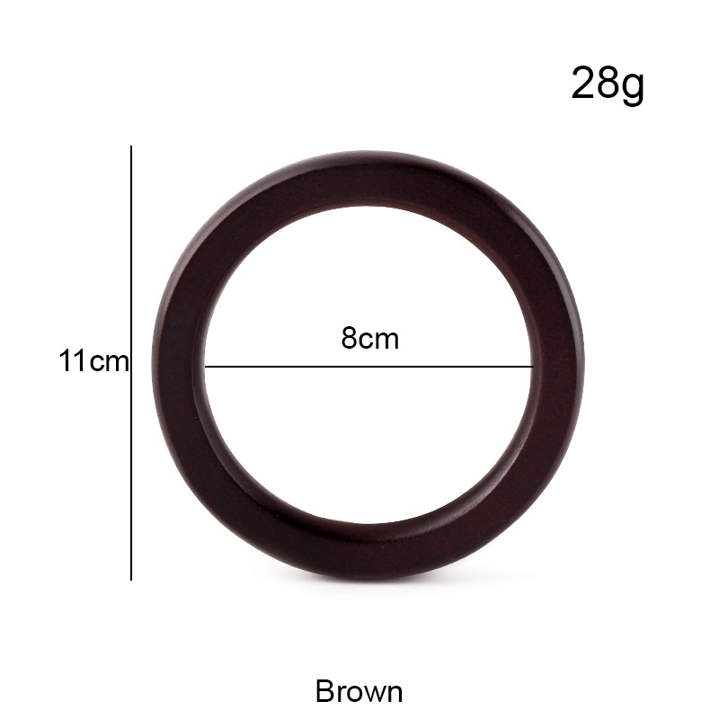 Fábrica de suministro directo de bolsas de gancho redondas de madera 14CM mangas de anillo de madera 11CM accesorios de bolsas