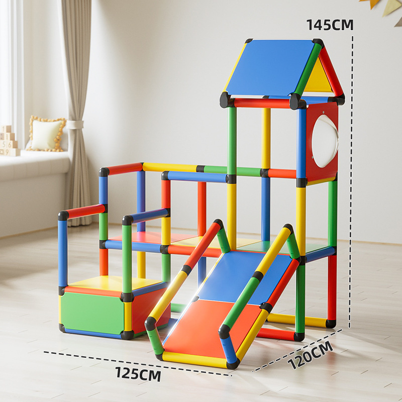 Pipa de escalada de tubería de cambio múltiple combinación de jardín de infantes de color interior de escalada de niños entrenamiento sensorial de escalada de roca juguetes de puente oscilante