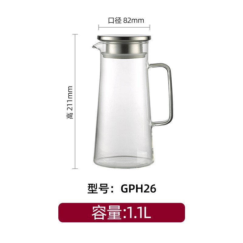 Hervidor de agua fría de alta borosilicona de vidrio resistente al calor hervidor de agua caliente doméstico fría hervidor de té de jugo de fruta de gran capacidad hervidor de té