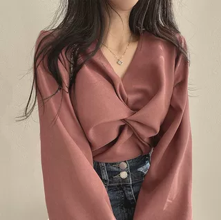 法式气质领衬衫女装设计感褶皱宽松衬衣2026秋冬季新款长袖上衣