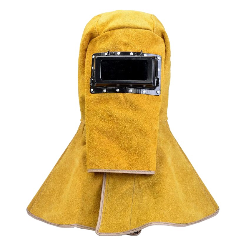 Suministro transfronterizo de máscaras de soldadura de cuero vacuno para soldadura de tuberías, soldadura por arco de argón, protectores faciales y gorros de oscurecimiento automático. image 1
