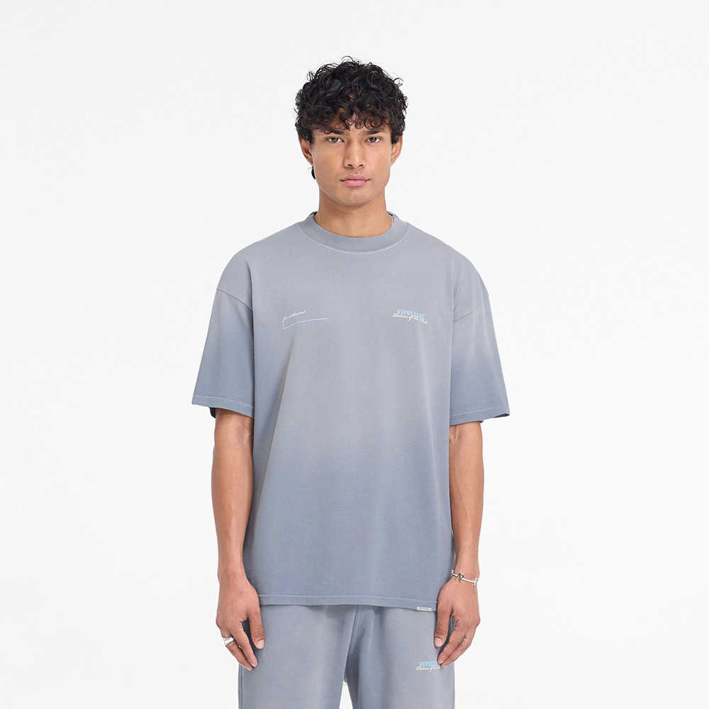 Representa letras de colores, lema, estampado, spray, caballo, viejo, retro, hombres y mujeres, camiseta casual suelta de manga corta