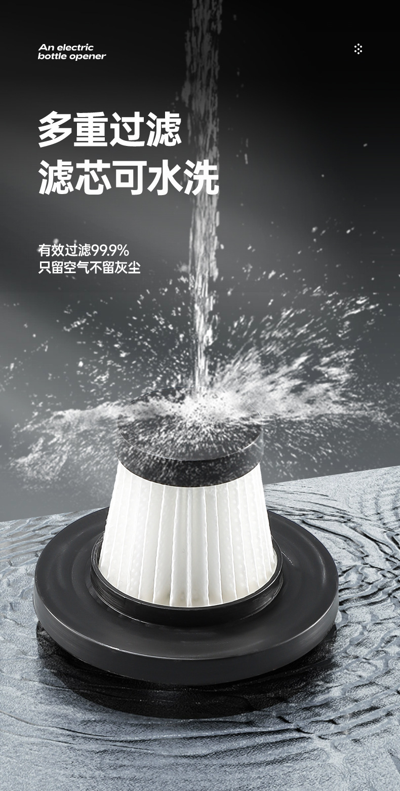 Car Vacuum Cleaner, Handheld, Small, Ultra-Powerful, Wireless Charging, Dual-Purpose for Home Use, Suction and Blowing, Integrated for Car Interior, Strong Suction Power