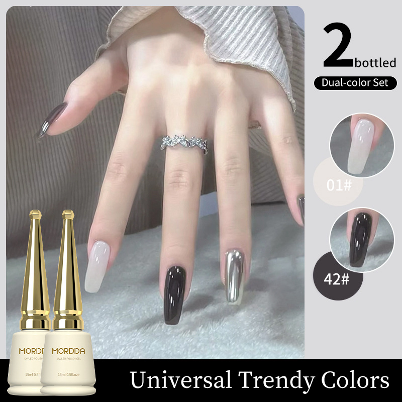 2025 nuevo traje especial de salón de manicura de color popular de color blanco mágico de champán de platino