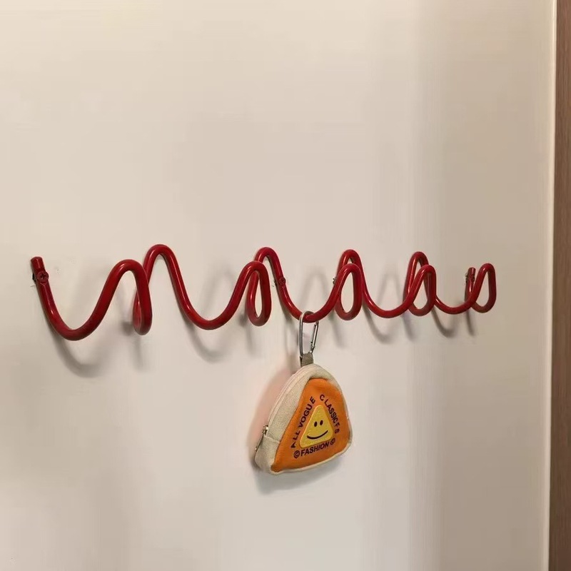 ins挂钩北欧波浪设计铁艺墙面挂饰玄关壁挂挂衣钩装饰创意衣帽钩|undefined