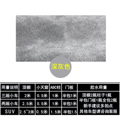 Car roof lining – Interior Upholstery Fabric Color Change - second-generation-upgraded-model-dark-gray-half-meter-with-sponge