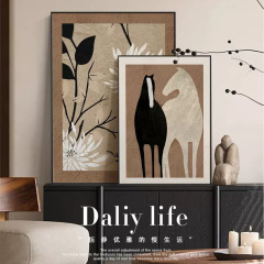 Medieval-style living room decoration painting, niche art abstract sofa background wall painting, French retro-style desk display painting