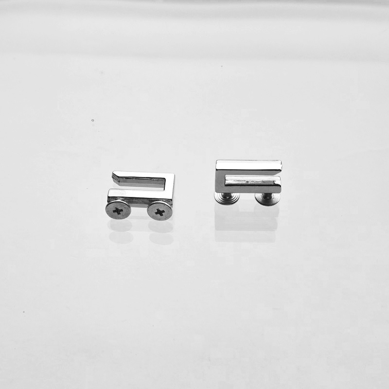 Accesorios metálicos rectangulares de placa de bloqueo doble D gancho de tornillo de bloqueo arco pequeño platino Kelly bolso de mujer tornillo de clavo