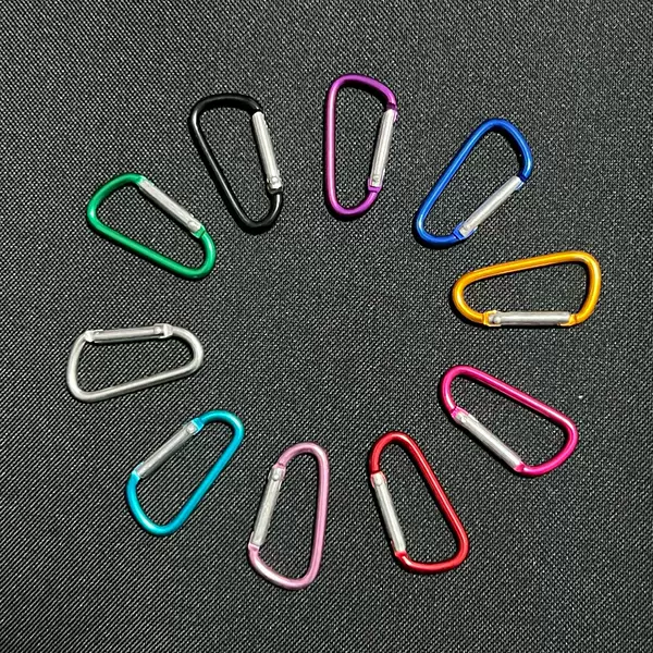 Manufacturer No. 5 D type aluminum alloy carabiner box bag buckle backpack buckle carabiner led light buckle kettle buckle