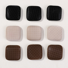 高級百搭不撞款方形格紋皮革紐扣包扣DIY頭飾髮飾手機殼材料批發