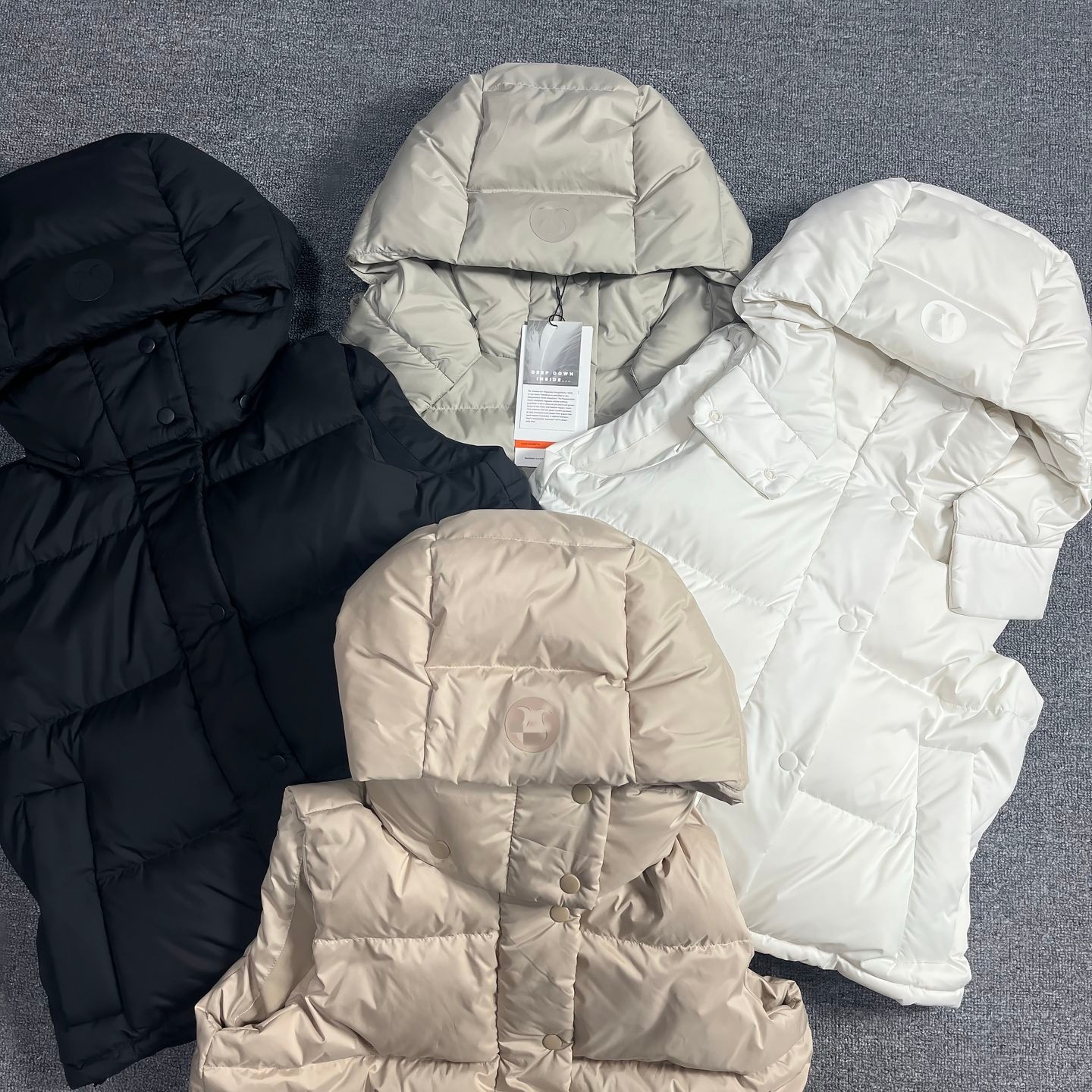 Putian Lulu Four-Compartment down Vest Cross-Border Women's Winter Fashion Long Hooded Thick Warm White Duck down Jacket
