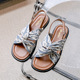 Flat Sandals for Women 2024 New Summer Fairy Style Cross Soft Bottom Versatile One Button Sandals for Large Beach Shoes
