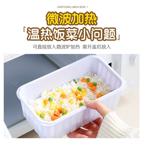 Transparent salad lunch box with sauce box, student lunch box, lunch box for office workers, Japanese-style separated microwave heated lunch box