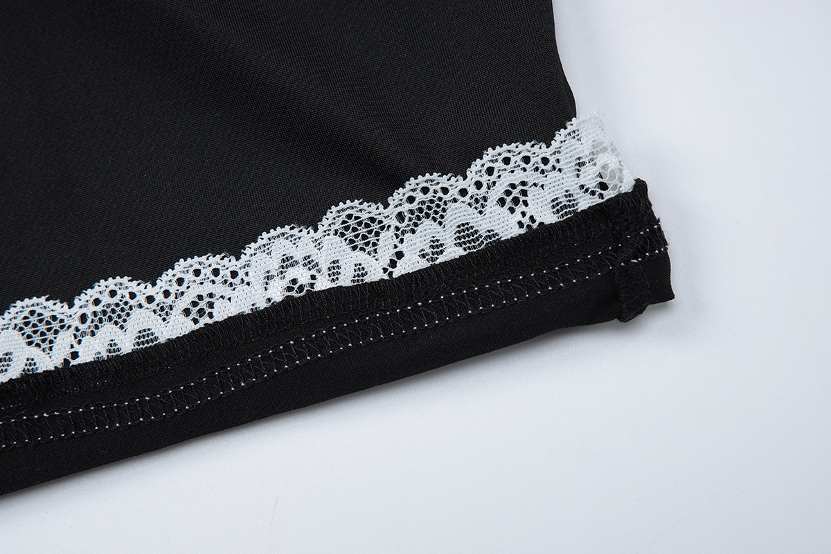 Women's Clothing Fashionable Sexy Lace Trim Slim Fit Back Hollow Out Tie Jumpsuit Summer New Arrival_ecoleips.com