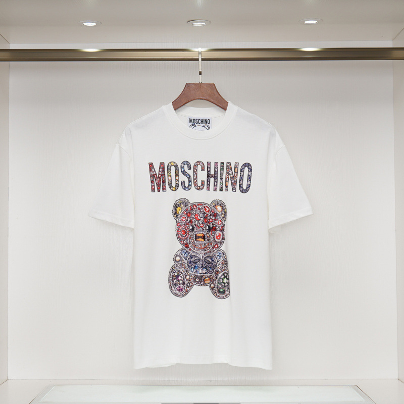 2025 春夏新作メンズカジュアルラウンドネック半袖 T シャツ中空刺繍クマ文字ルーズで多用途|undefined