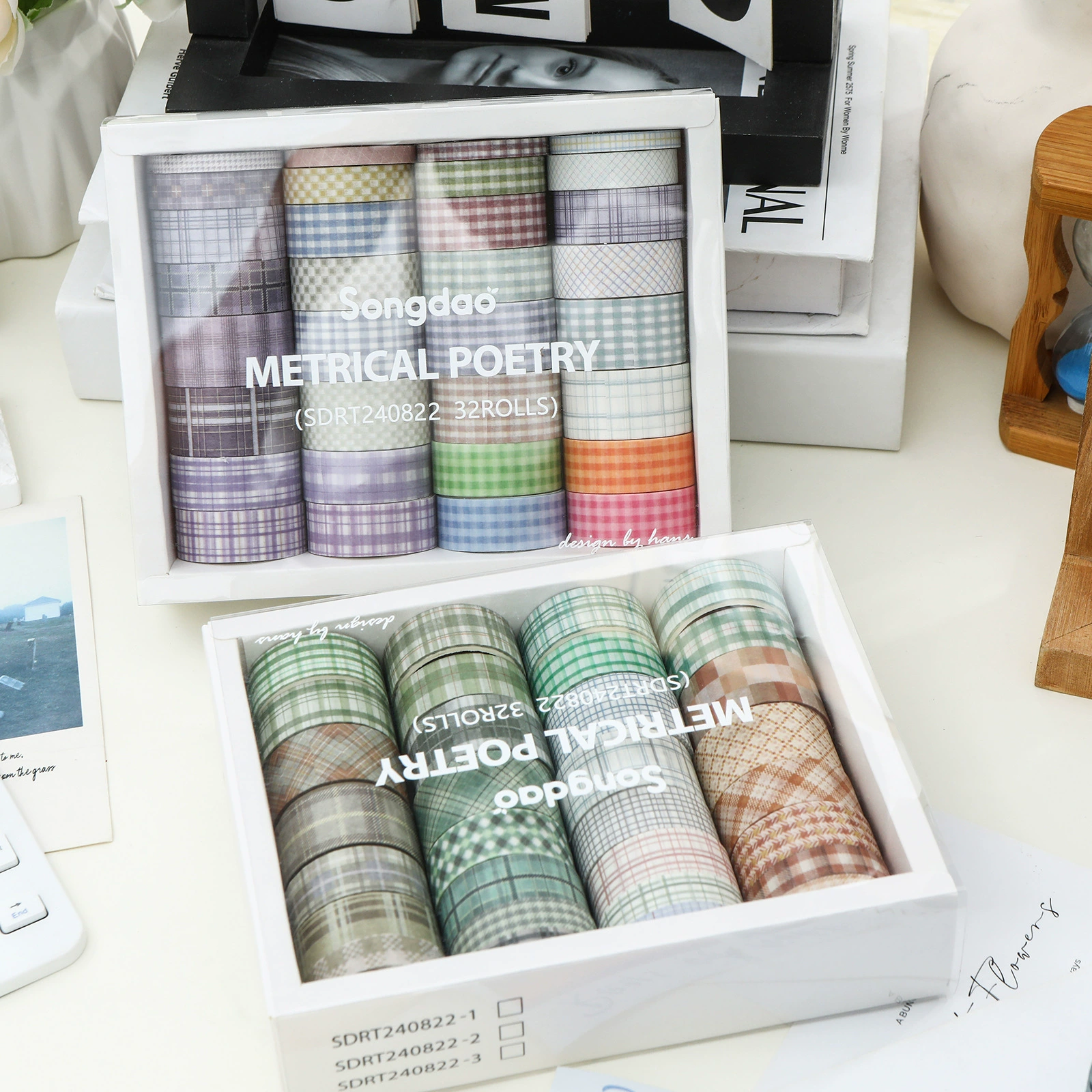 SDRT240822 Серия метрических стихов и бумажный набор трансграничных продуктов клетчатые основы