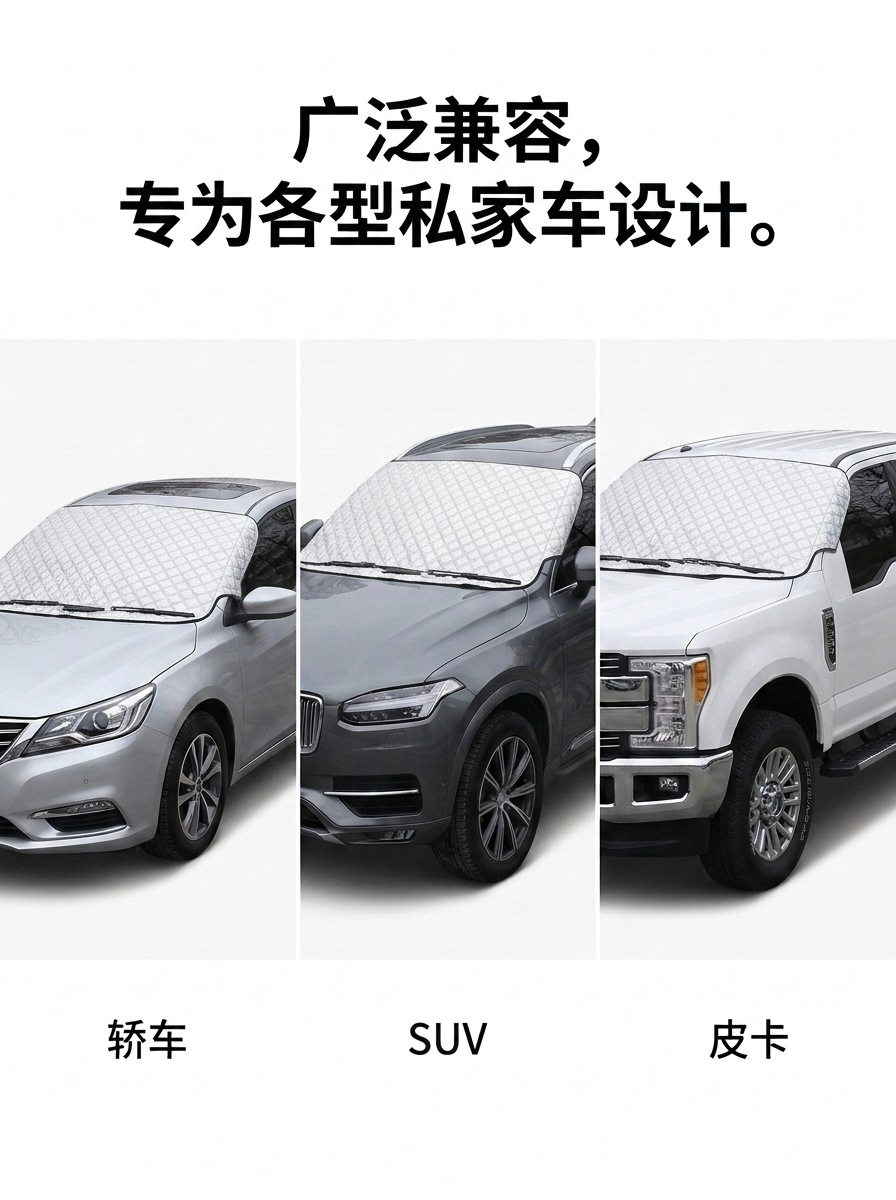 Car snow cover for front windshield, snow protection car cover, sunshade, snow protection, frost protection, anti-freeze, winter windshield and rear car cover