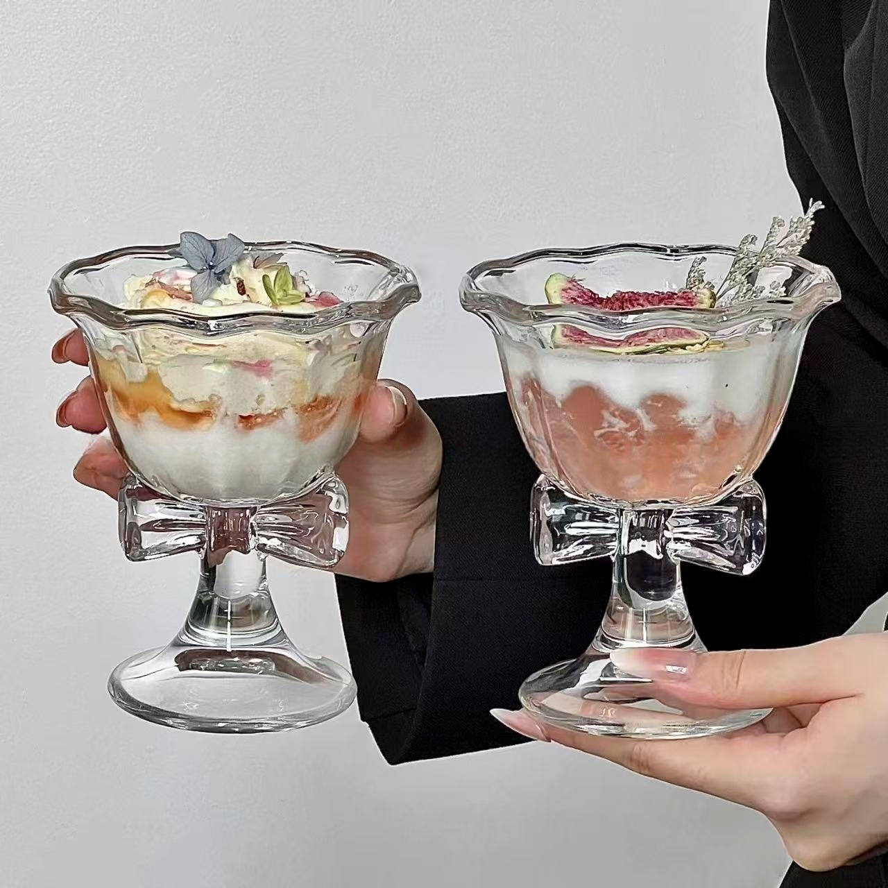 Tazas de arco de alto valor de cara, tazas de helado, tazas de jalea, tazas de champán, tazas de cóctel de vino dulce, tazas de café