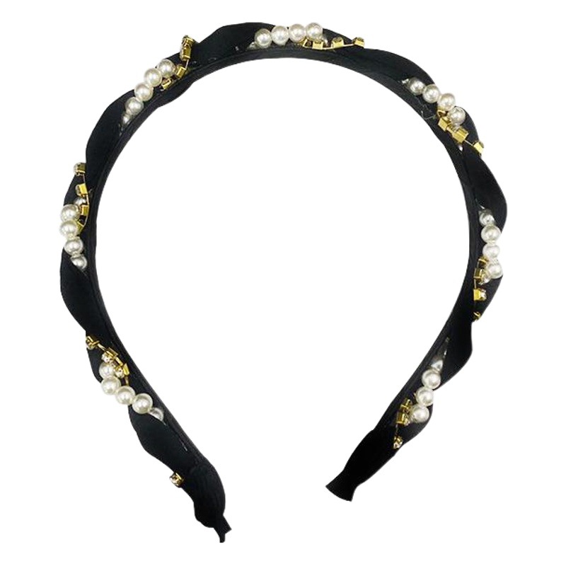 Perla tejida diadema Super flash de cristal sinuoso diadema horquilla femenina Corea del Sur Internet celebridad temperamento pequeña Hada Mori tocado