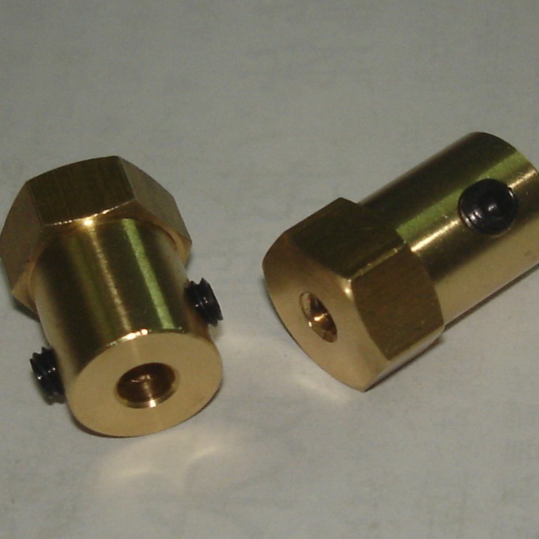 车模配件 铜联轴器 4MM孔 优质六角联轴器 机器人配件 连接杆