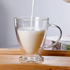 Double -layer glass household transparent drinking water cup Mark Cup breakfast cup milk coffee cup fruit juice drink cup