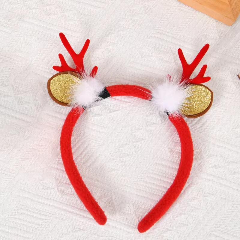 Adorable cabello de Navidad corno de ciervo cinco estrellas cabeza de banda de cabello de Navidad para niños corpos de cabello de decoración accesorios clipes de cabello
