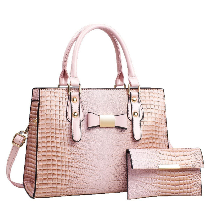 Bolso bolso de mano bolso de madre e hijo estereotipado atmosférico europeo y americano patrón de cocodrilo bolso de hombro de moda comercio exterior bags de dos piezas