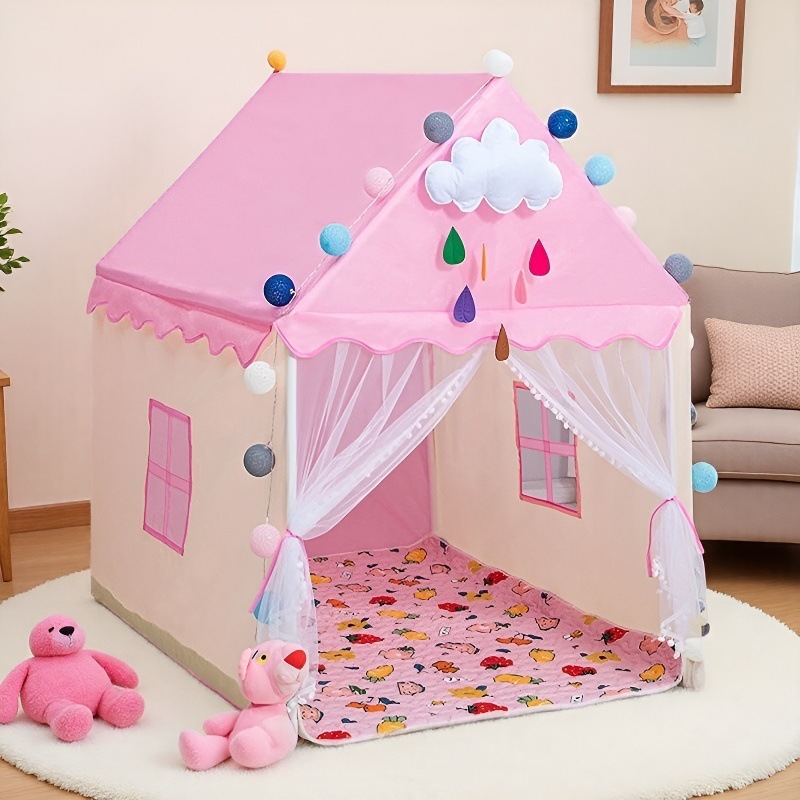 Fábrica directa de pelo transfronteriza tienda infantil Castillo Oxford tela juego casa niños y niñas interior dormir anti-mosquitero
