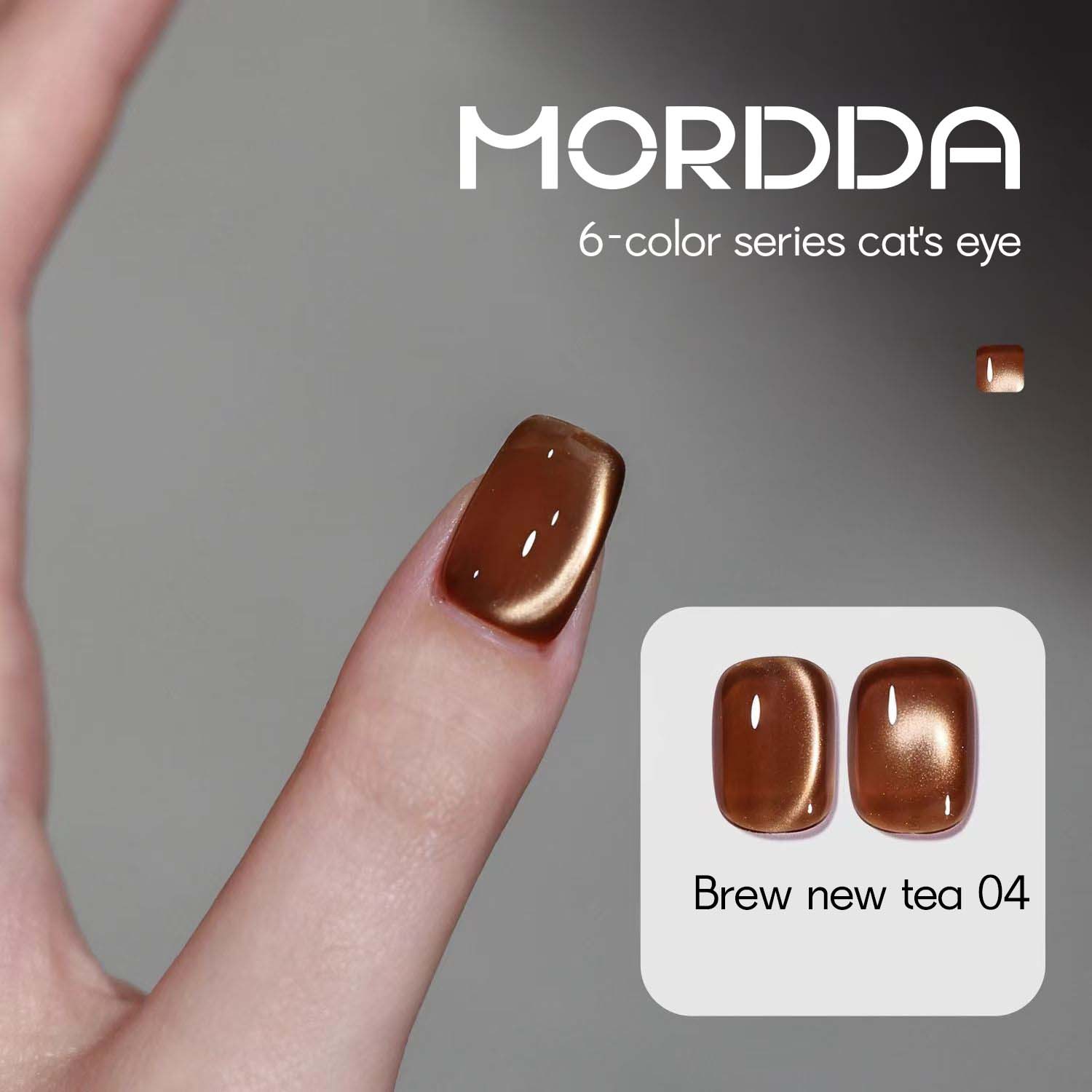 Transfronterizos hervir nuevo té pegamento de ojo de gato 2026 nuevo primavera y verano popular en línea 6 colores pegamento de ojo de gato brillante manicura