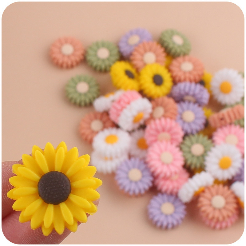 22mm bebé suministros dibujos animados Margarita cuentas de silicona DIY creativo chupete cadena mordedor pulsera accesorios juguete