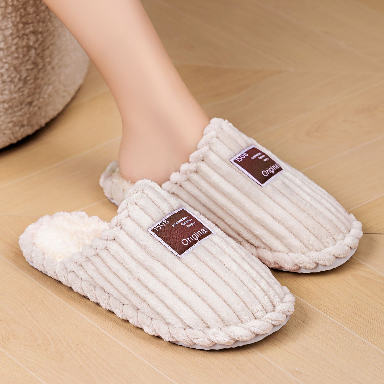 棉鞋冬季居家棉鞋一件代发棉拖大码保暖女鞋一脚蹬加绒加厚半托